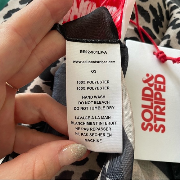 Solid & Striped Pareo Leopard Print Polyester Wrap Coverup Sarong Scarf NWT OS - Picture 11 of 12